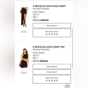 REVOLVE Black Leah Maxi Skirt and Crop Top Two piece Set